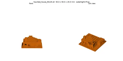 Preview render of Haunted house (50 x 50 x 25 mm)